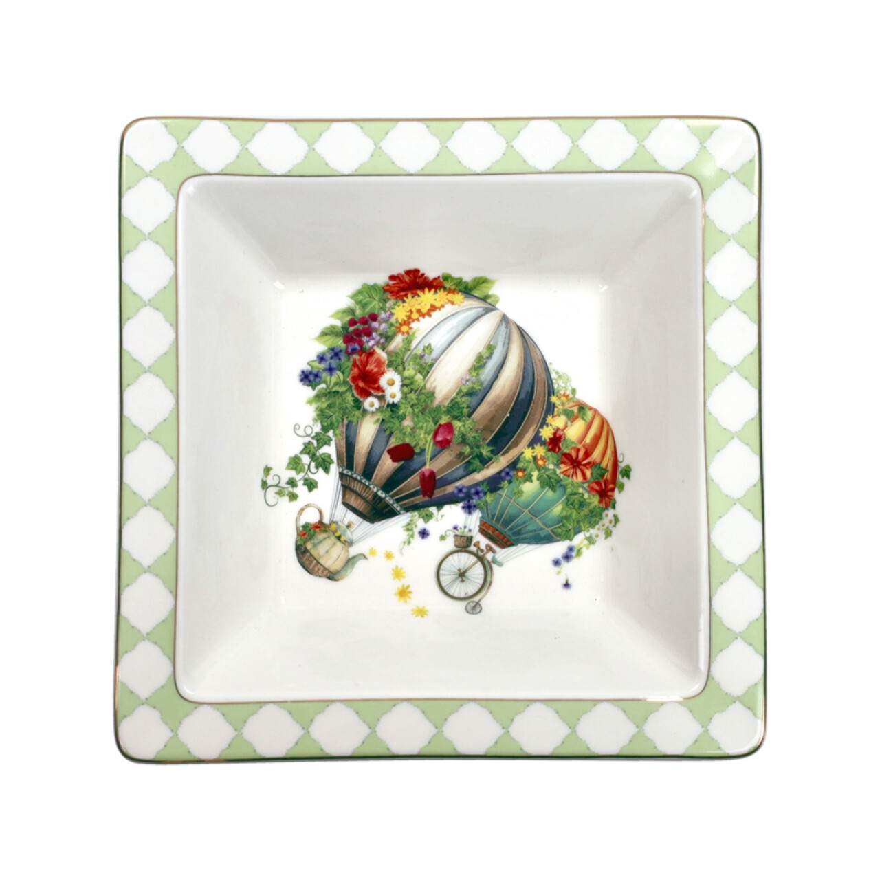 Platou decorativ, Wonderland, Brandani, 18.5x18.5x4.5 cm, portelan - imagine 5